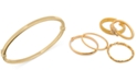Italian Gold Square Tube Hinge Bangle Bracelet in 14k Gold